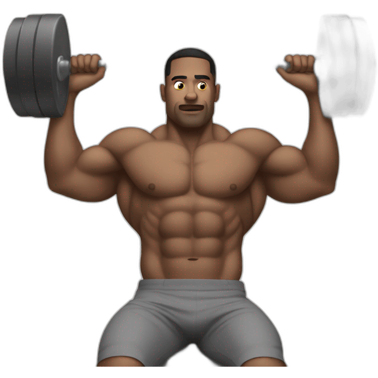 A jacked man doing bench press emoji