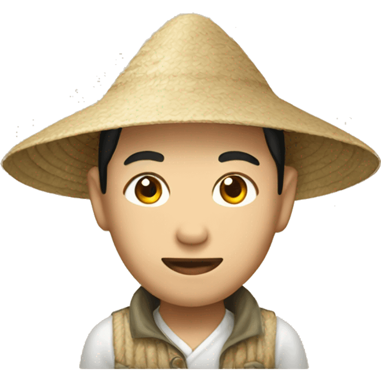 Chinese person with rice farmer hat  emoji