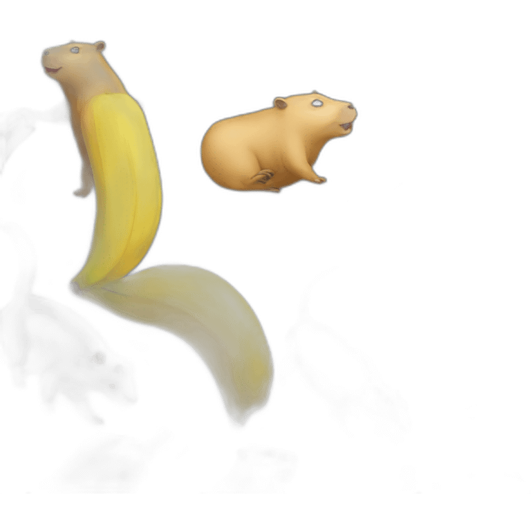 Capybara rating banana emoji