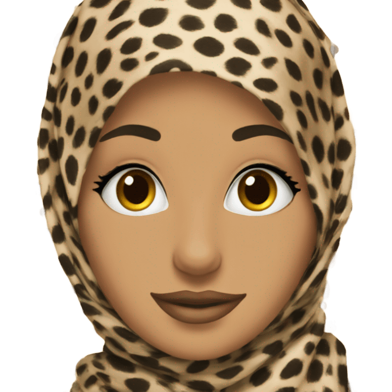 Cheetah print hijab emoji