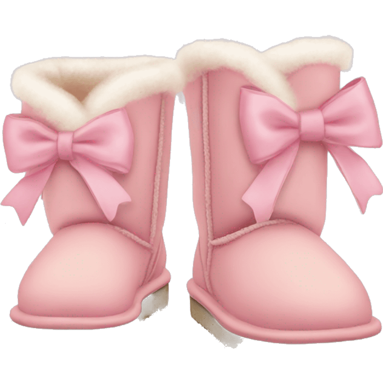 Pastel pink ugg shoes with bows  emoji