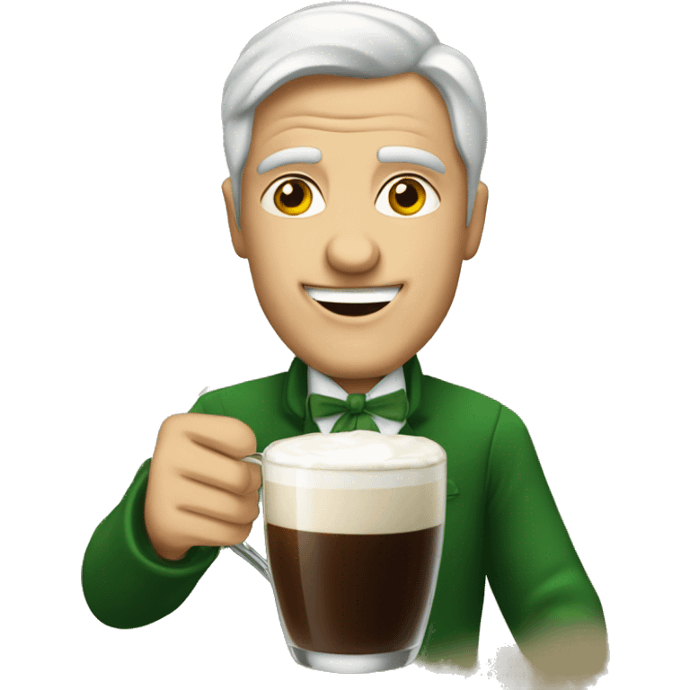 Man drinking irish coffee emoji