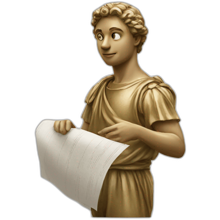 statue holding papers italy emoji