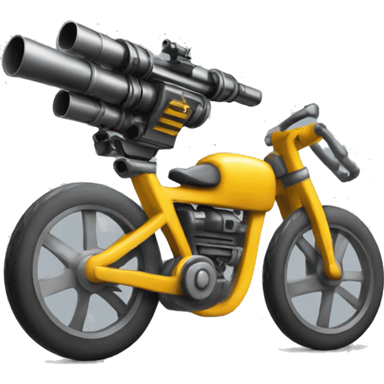 Racing cycle with minigun emoji