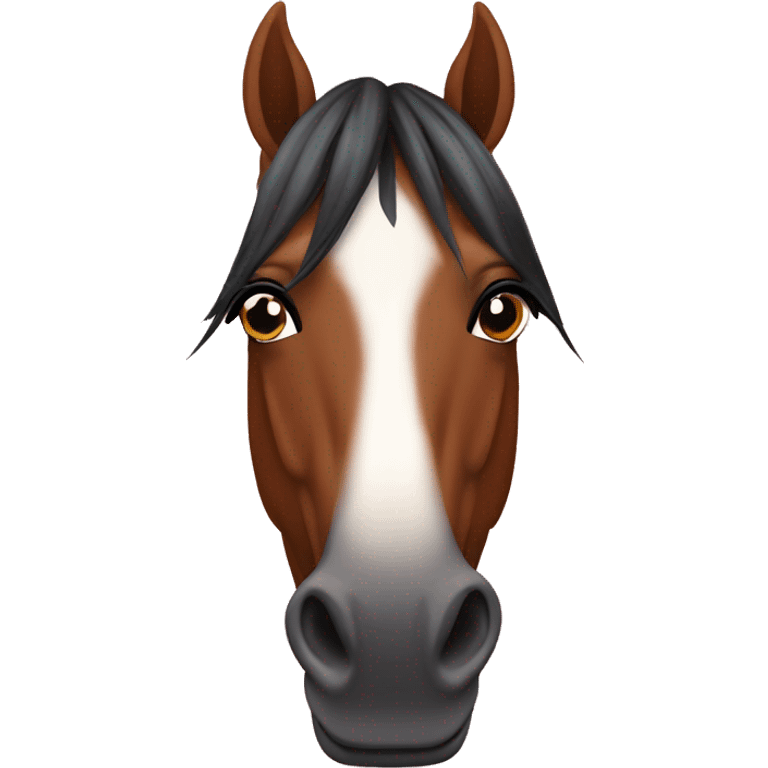 Bay horse with star on face emoji