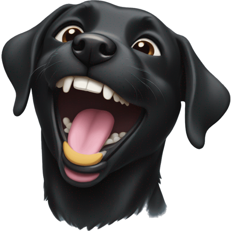 black lab laughing emoji