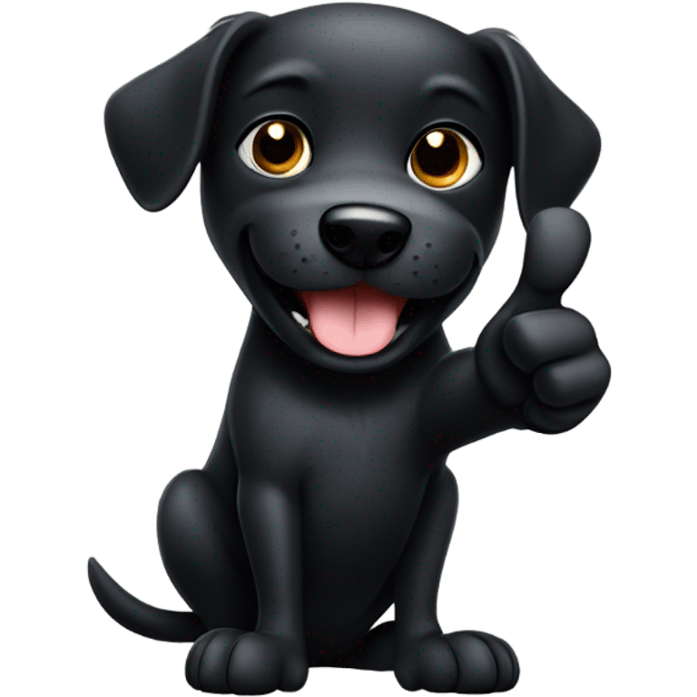 Black dog thumbs up emoji