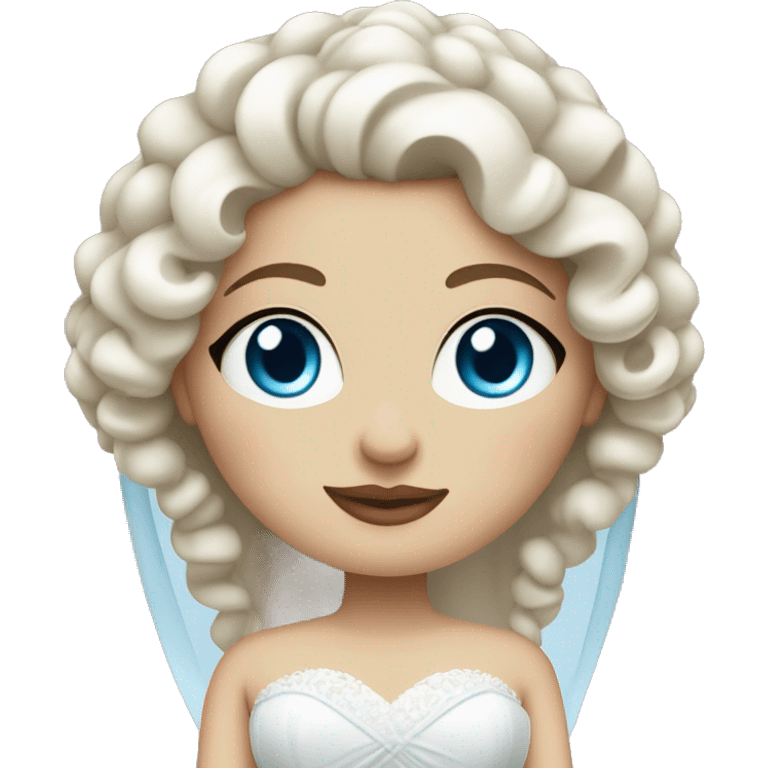 White fat bride that’s pretty with blue eyes and curly hair emoji