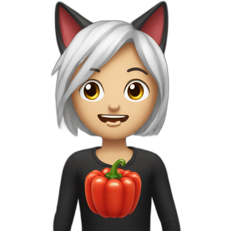 pepper eat black cat emoji