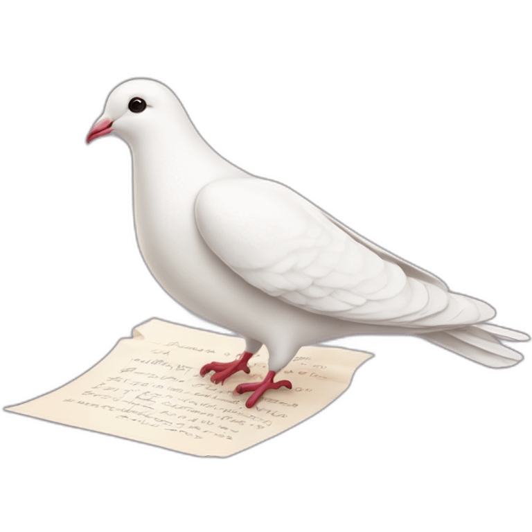 White dove with love letter  emoji