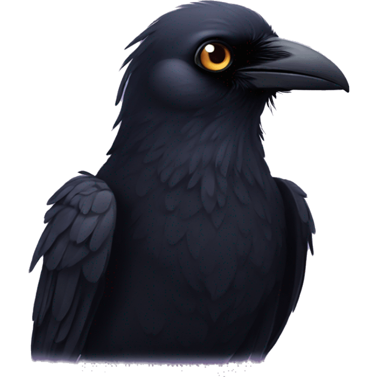 Raven with love eyes emoji