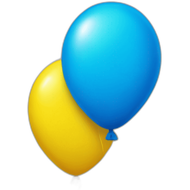 two balloons blue and yellow emoji