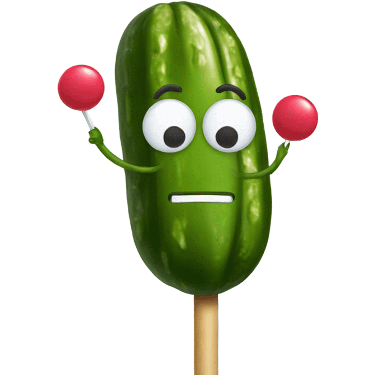 Pickle with lollipop emoji