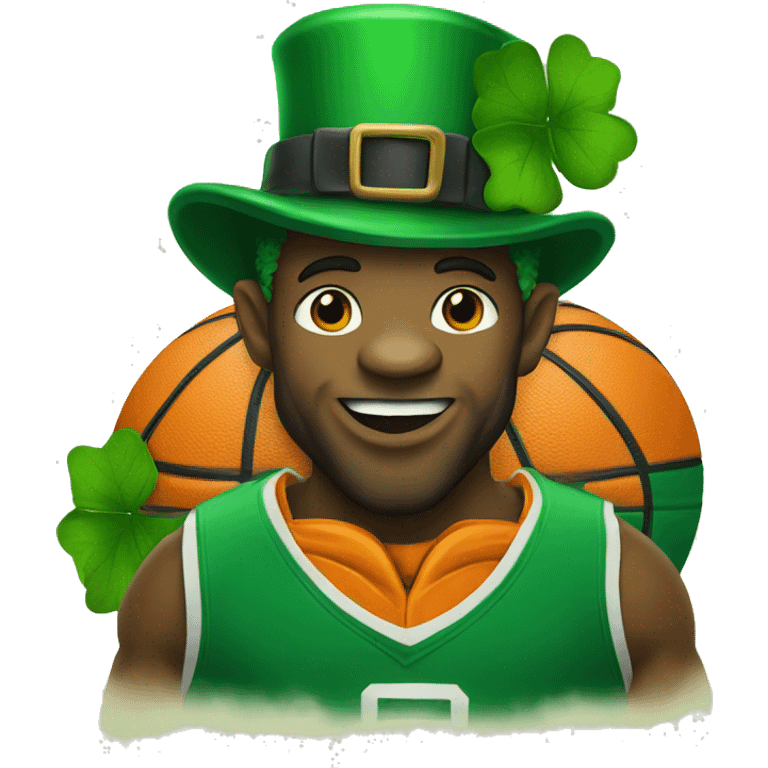 leprechaun with a basketball emoji