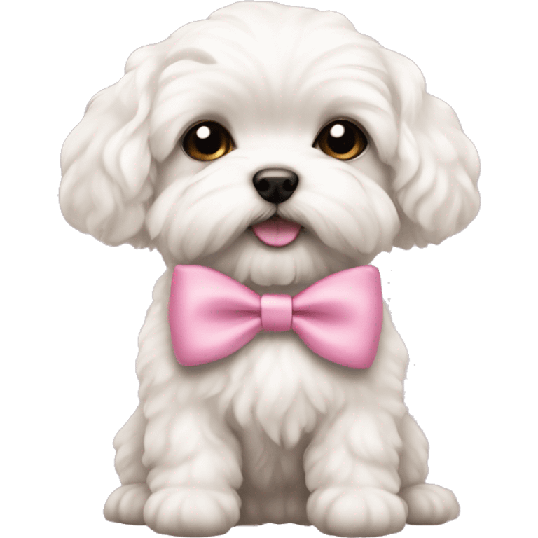 Schichon puppy pink bow  emoji