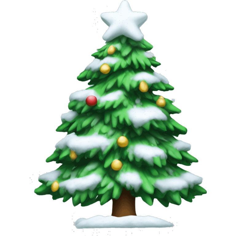 christmas tree with snow emoji