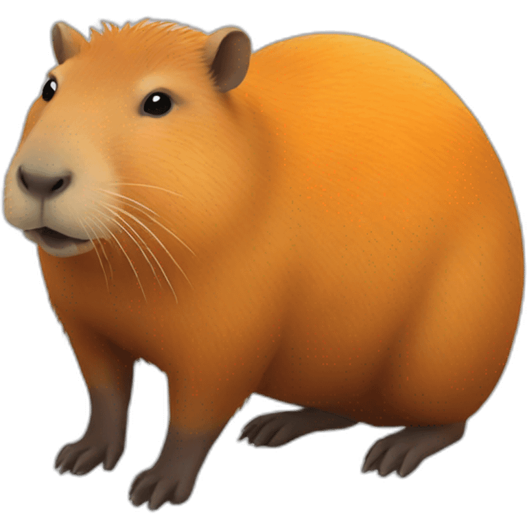 Capybara with orange emoji