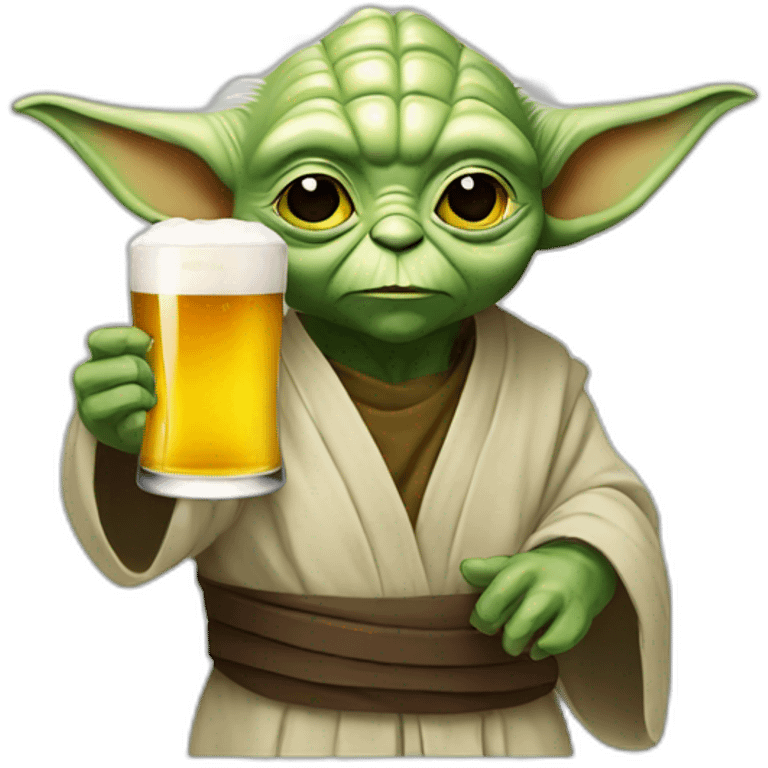 Yoda with beer emoji