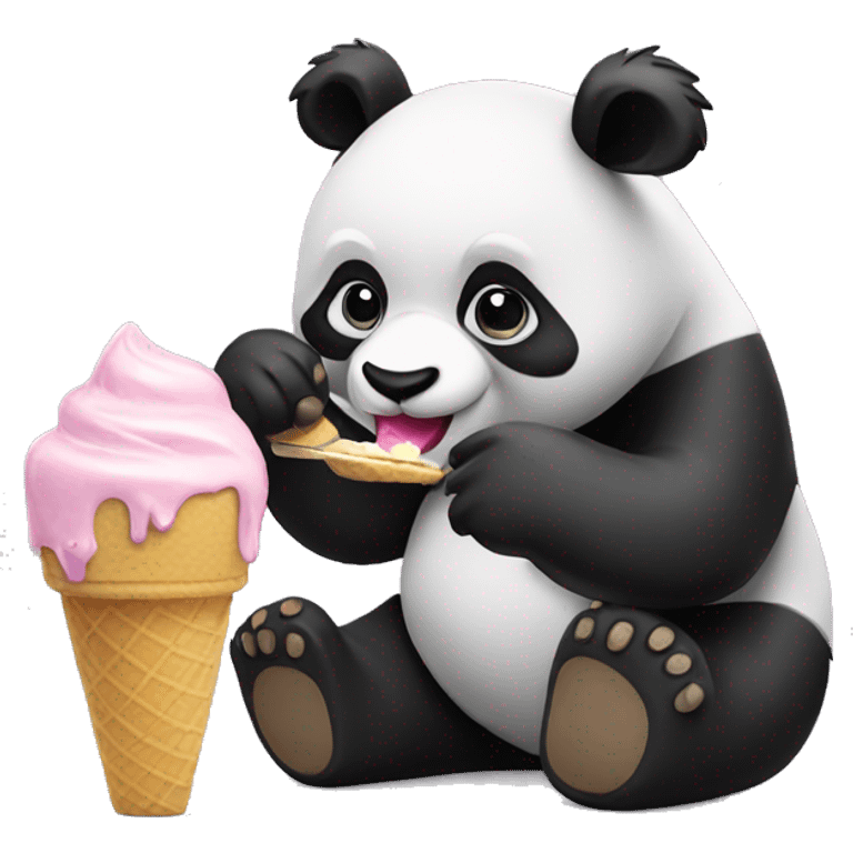 Panda eating ice cream emoji