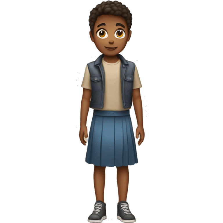 A boy wearing skirt emoji