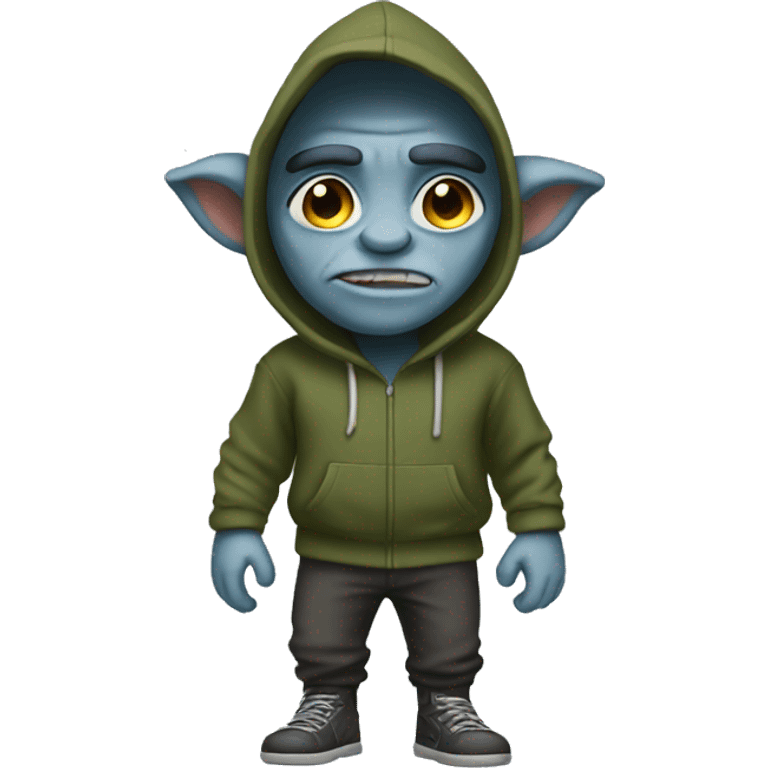 a troll with a hoodie full body emoji