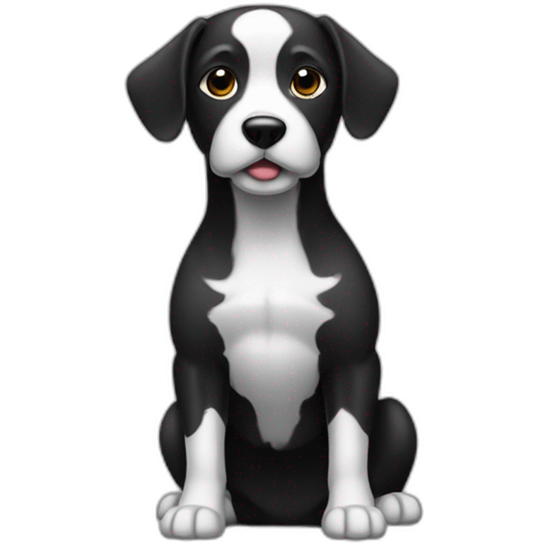 Chien noir et blanc emoji