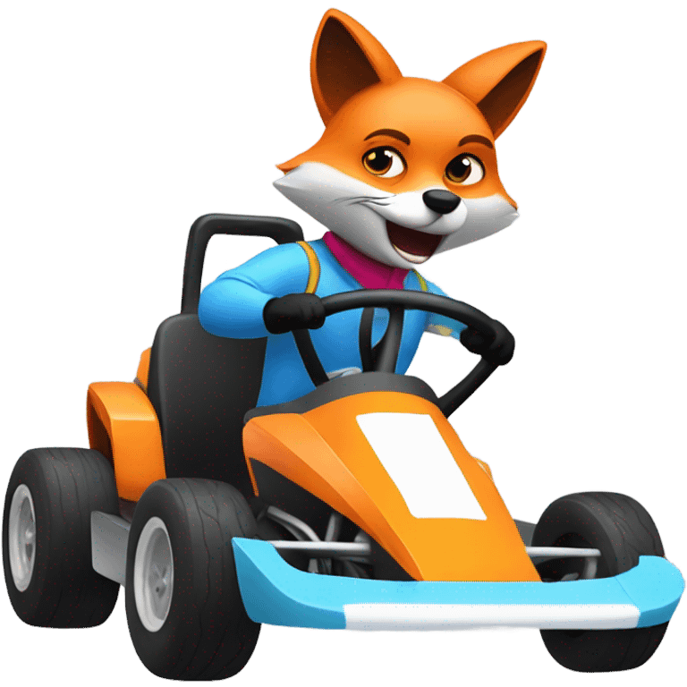 Fox in a Mario kart emoji