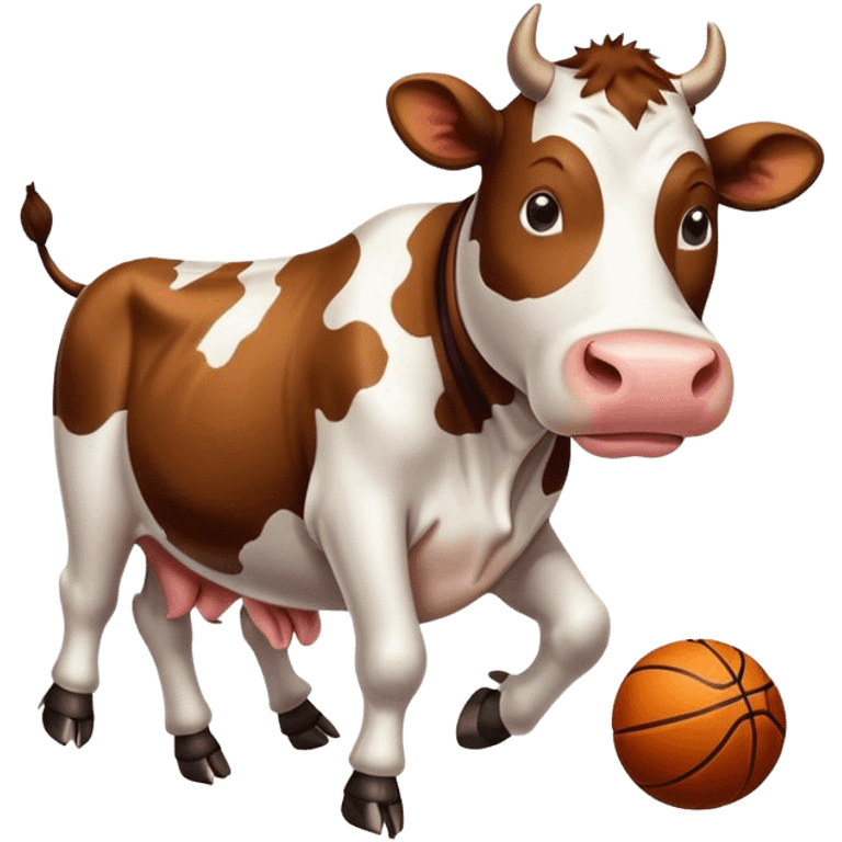 Cow playing basketball  emoji