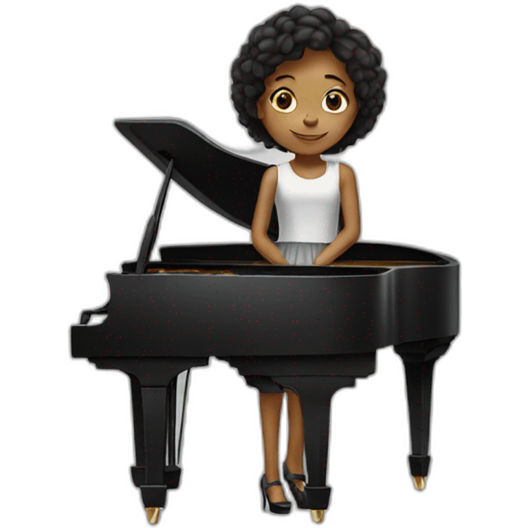 pianist girl with piano emoji