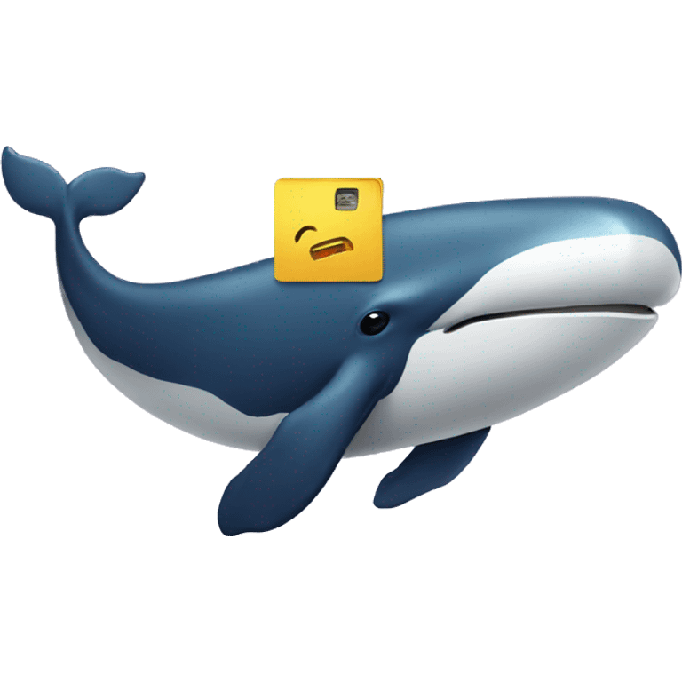 Whale with floppy disk emoji