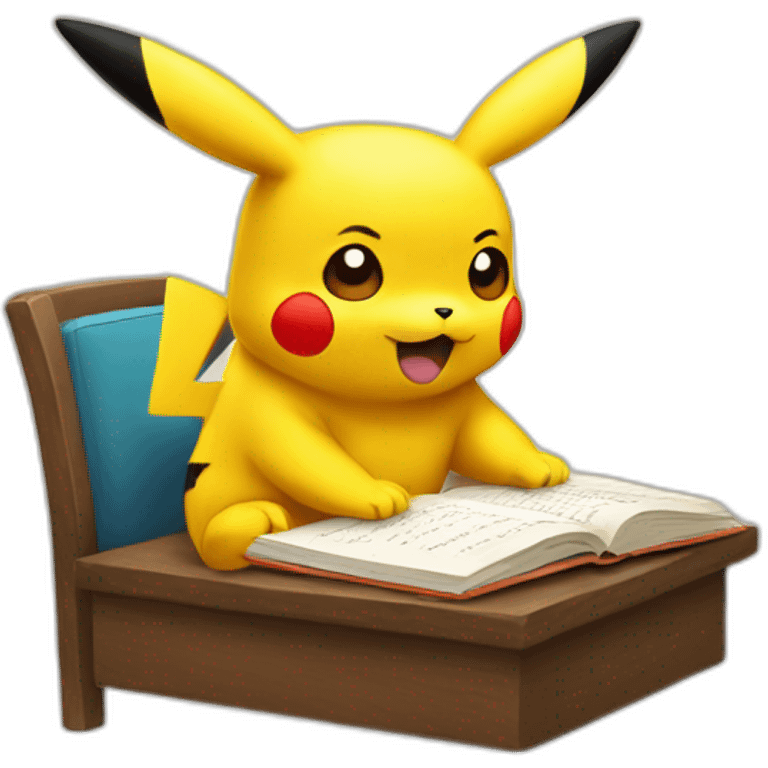 pikachu writing a novel emoji