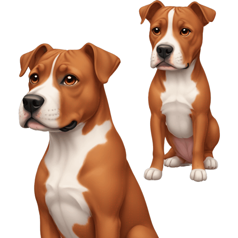 Two red Amstaff friends emoji