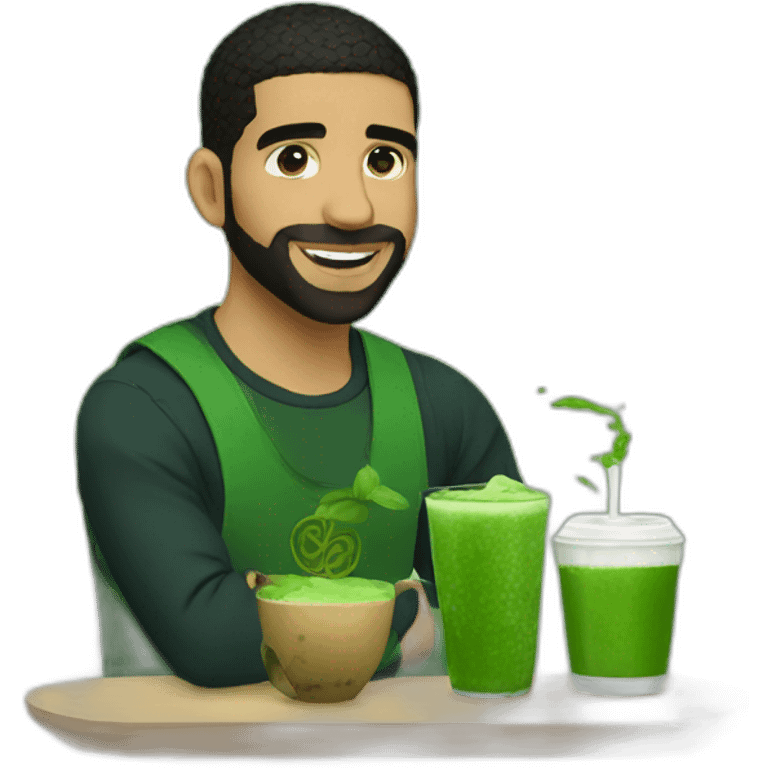 drake drinking matcha emoji