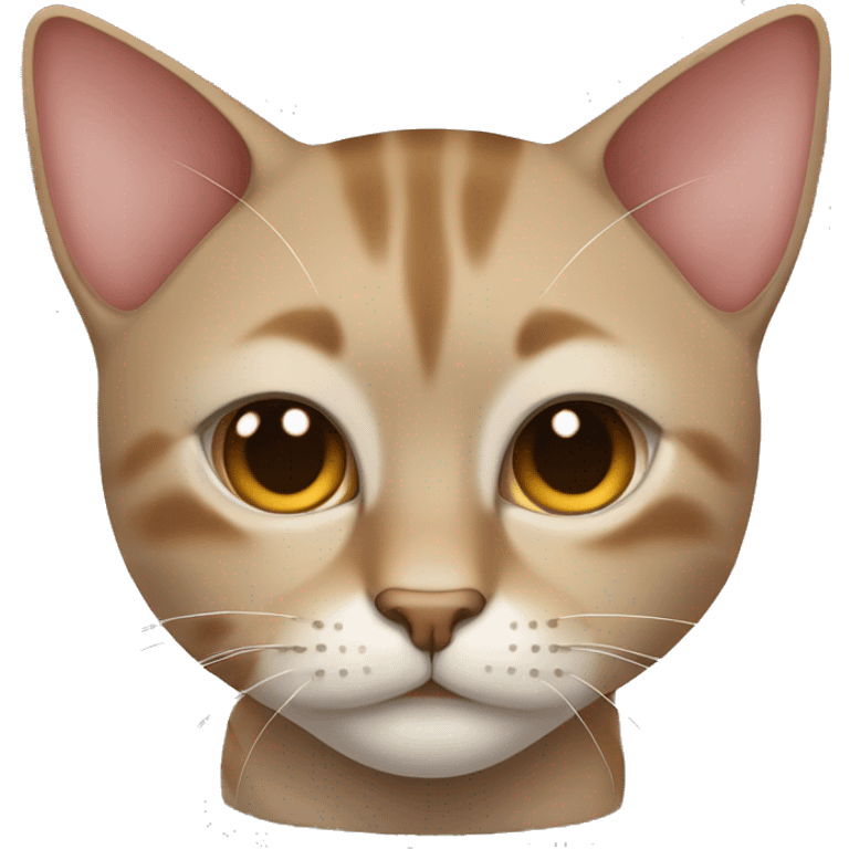 A Thai cat of brown shades lies full-face with its paws tucked under it emoji