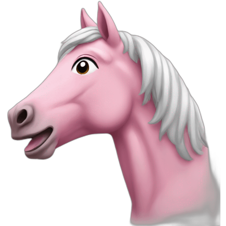 Pink horse singing emoji