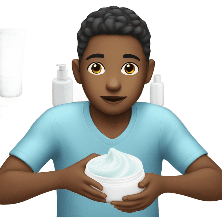 Boy doing skincare  emoji