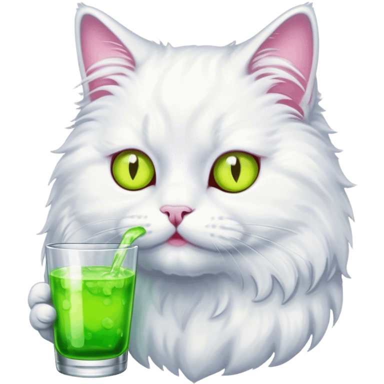 Cat drinking acid emoji