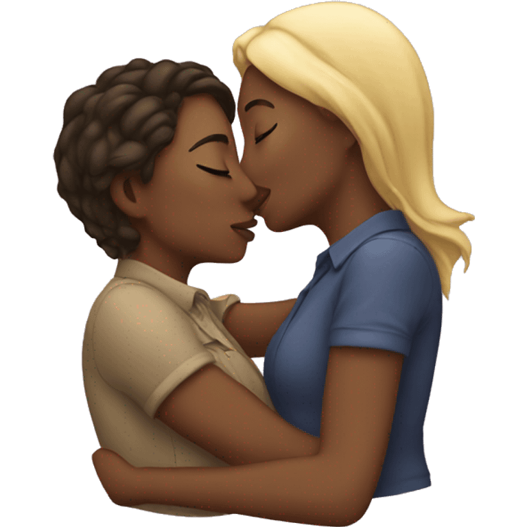 Lesbian kissing emoji