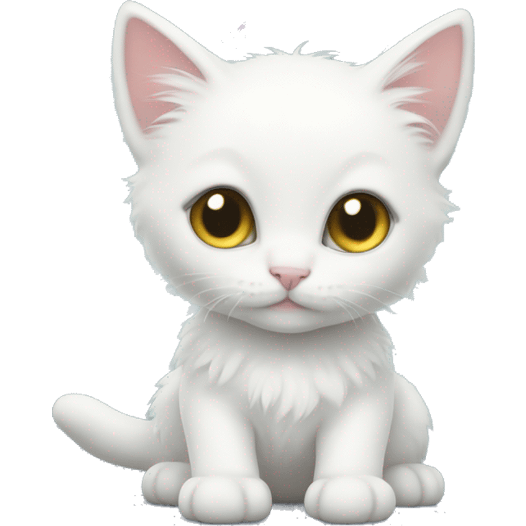 A white kitten with fairy wings  emoji