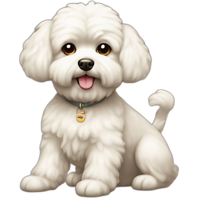 Bichon dog tan emoji