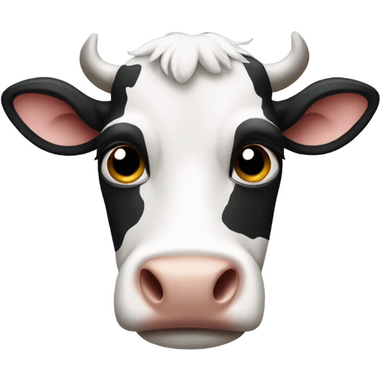 Black and white cow disappointed  emoji