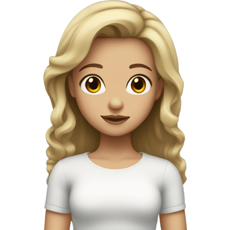 girl with dark blonde hair and brown eyes and light skin emoji