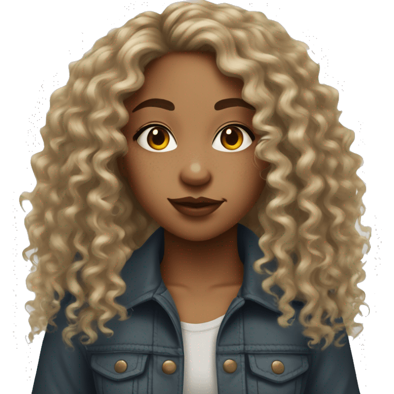 Mixed girl with curly hair and two nose piercing  emoji