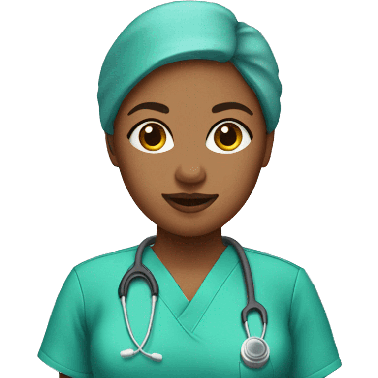 female surgeon in scrubs emoji