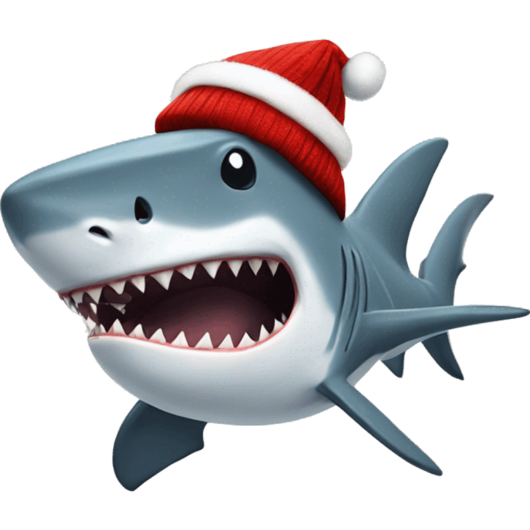 Shark with Christmas sweater  emoji