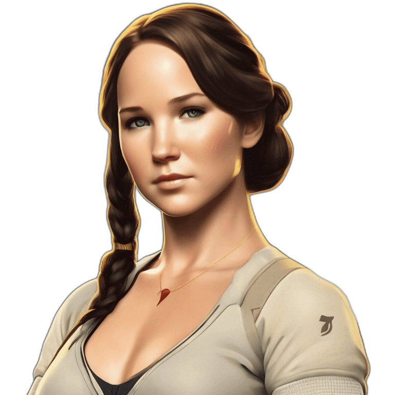 Katniss Everdeen front The Hunger games  emoji