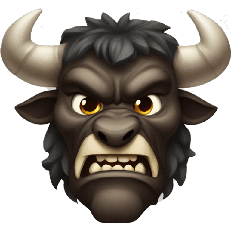 Minotaur angry, bull. Dark fantasy emoji