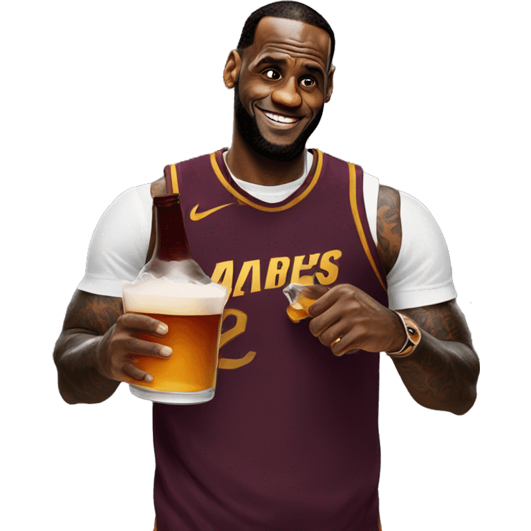 Lebron drinking Hennessy emoji