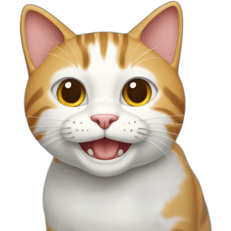 happy cat using computet emoji