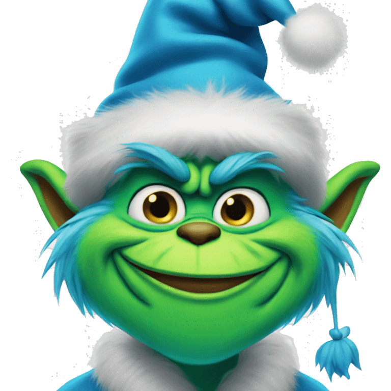 blue smiling grinch non realistic  emoji